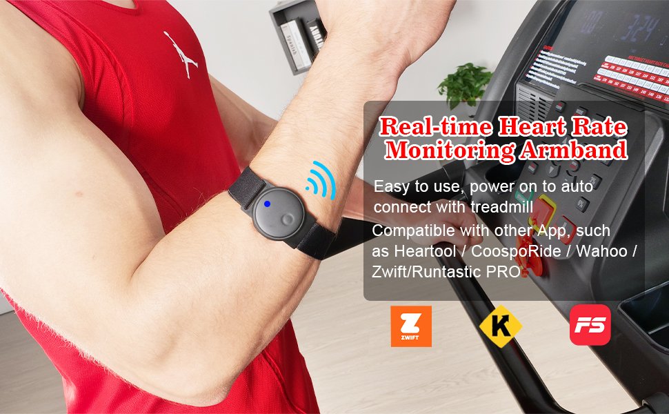 Impremey Folding Treadmill with App Compatibility: Zwift, Kinomap, FitShow (Bluetooth)