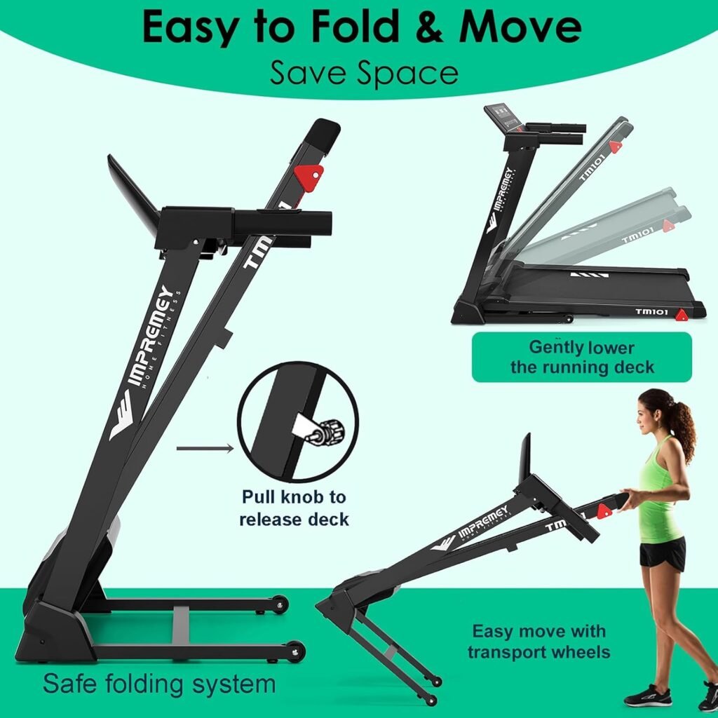 Impremey Compact Folding treadmill for small spaces